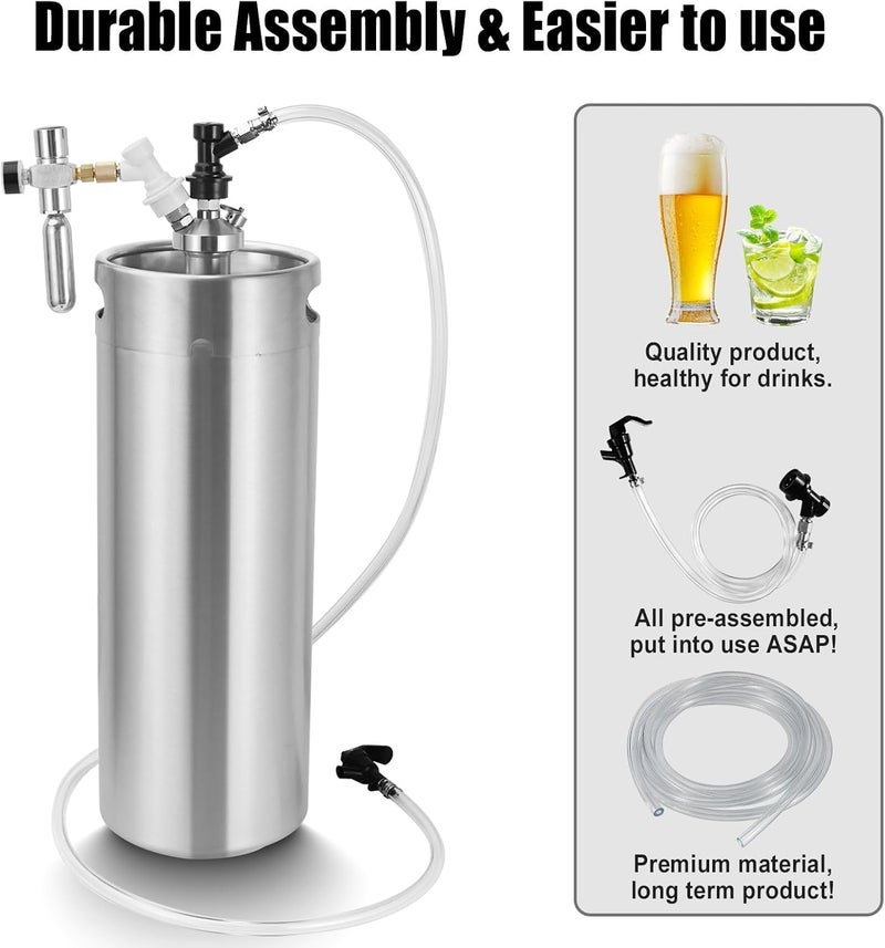 Ferroday 5ft Ball Lock Beer Line Assembly for Corny Keg Party Tap Ball Lock Keg Beer Line for Corny Keg Ball Lock Tap Beer Ball Lock Liquid Beer Tap for Corny Keg Tap Beer Line Anti-Loosen Clamp - Image 5